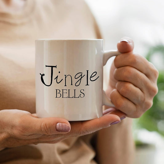 MUGDOG Jingle Bells Ceramic Coffee Mug | 350ml Festive Coffee Mug | Celebrate The Spirit of The Season Mugdog